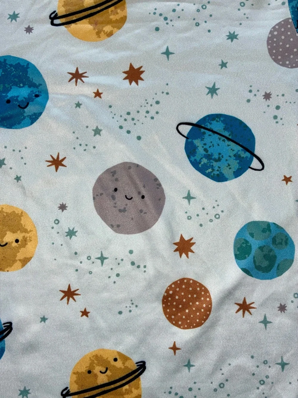 SHEIN Kids Space Rocket Pajama Tops - Blue, White, Gray